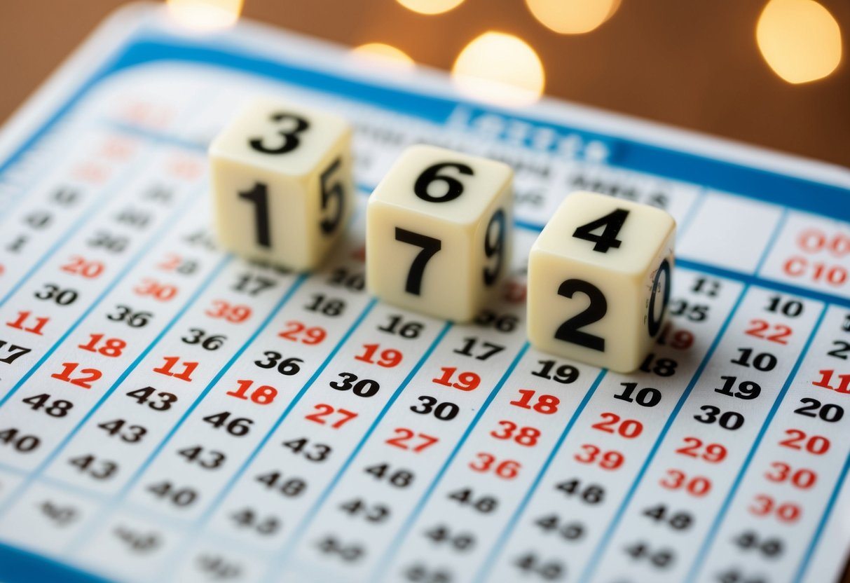Um bilhete de loteria com 20 números dispostos em uma grade