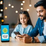 Um pai usando o aplicativo de controle parental Airdroid para monitorar e gerenciar o uso do dispositivo de seu filho.